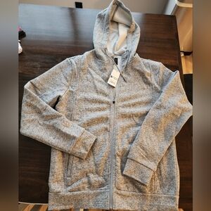 Figs Heather Gray Zip-Up Hoodie